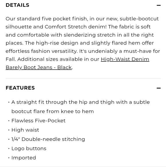 Talbot's Women's Size 10 Long Flawless Five Pocket Barely Boot High Waisted Pant - Picture 5 of 12